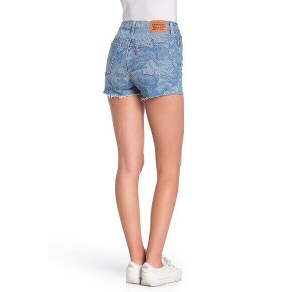 Levis 501 Red Tab Denim Short Womens 12 High Rise Button Fly Cut Off Summer NWT - Picture 6 of 7